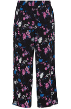 Joella Black Floral Wide Leg Crop Trousers