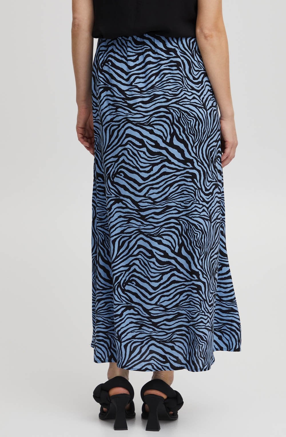 Joella Blue Zebra Print A Line Skirt