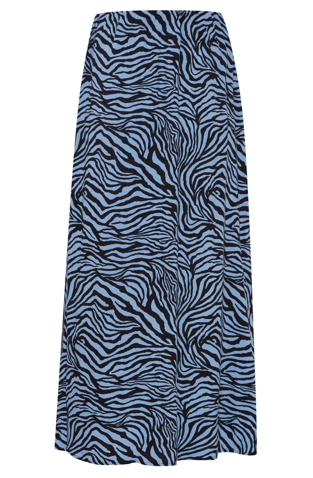 Joella Blue Zebra Print A Line Skirt