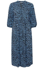 Joella Blue Zebra Print Smock Dress