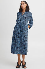 Joella Blue Zebra Print Smock Dress