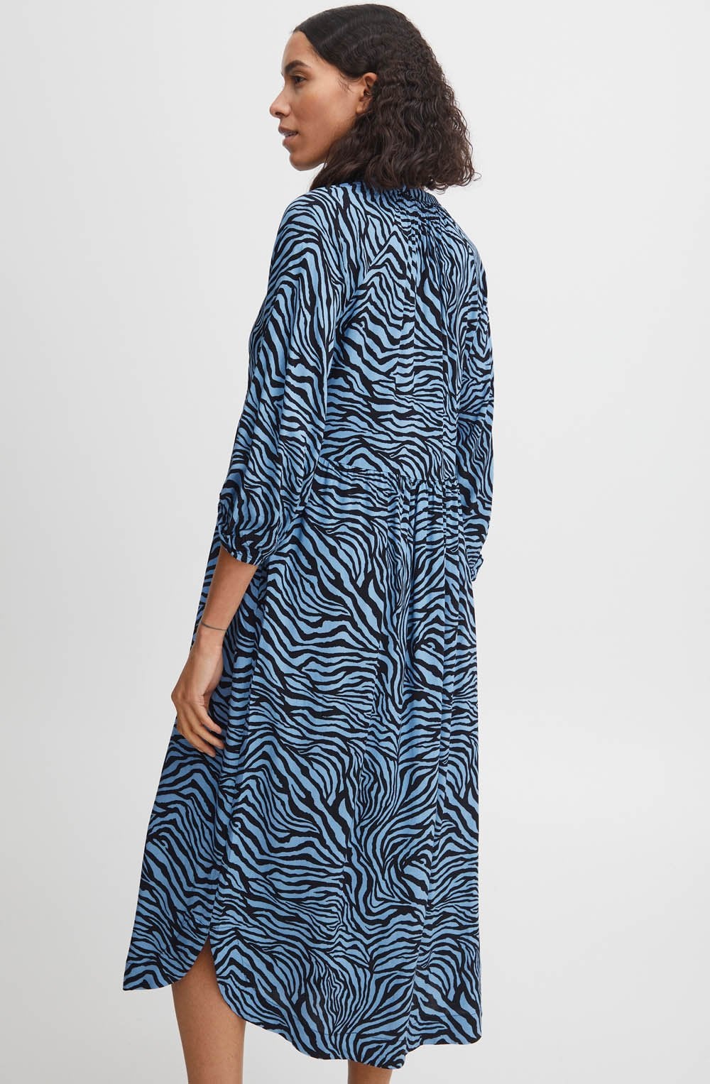 Joella Blue Zebra Print Smock Dress