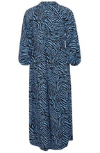 Joella Blue Zebra Print Smock Dress