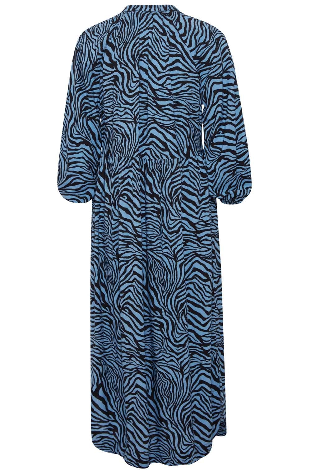 Joella Blue Zebra Print Smock Dress