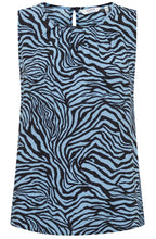 Joella Boy Blue Zebra Sleeveless Blouse