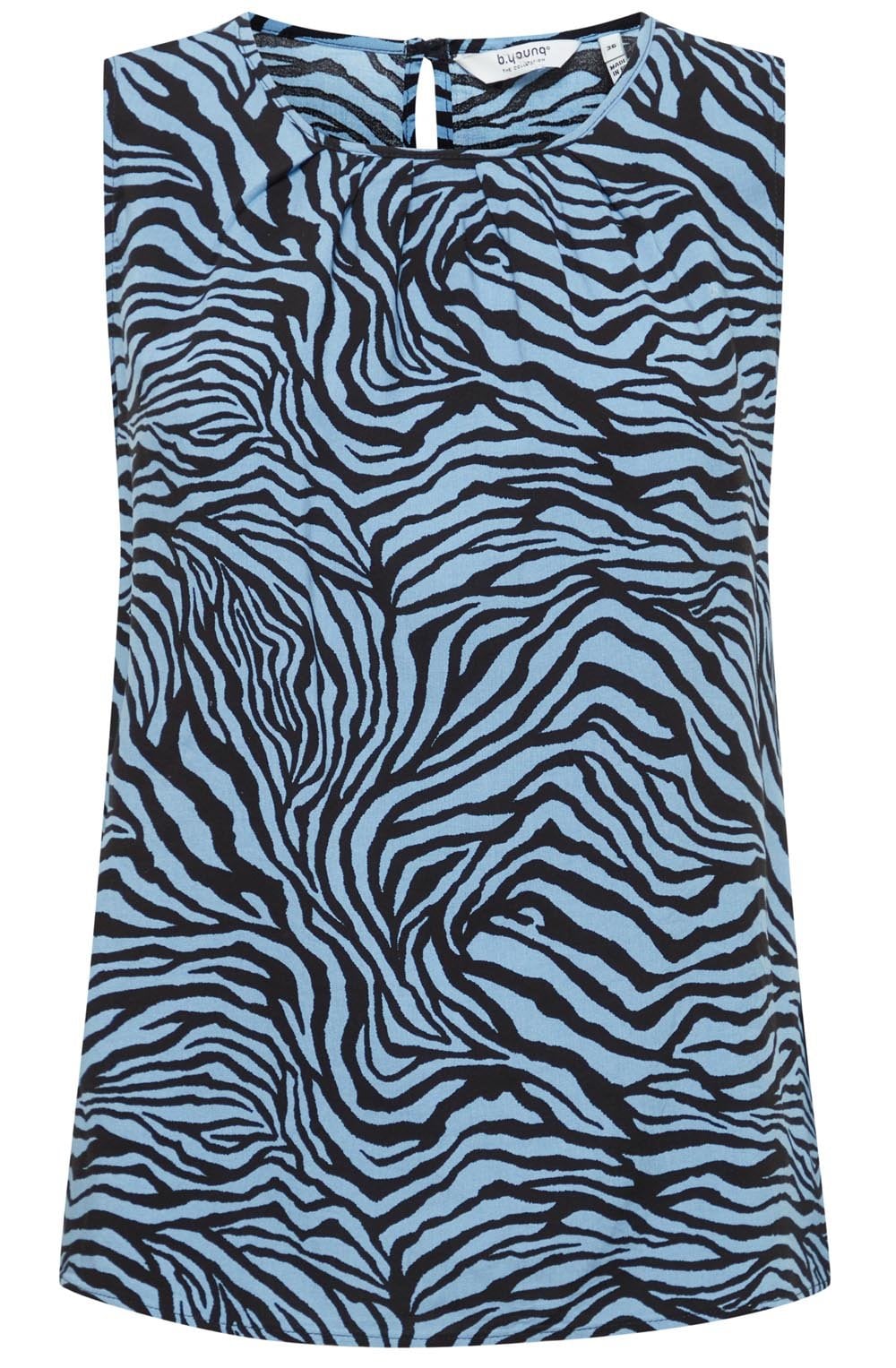 Joella Boy Blue Zebra Sleeveless Blouse