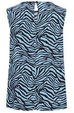 Joella Boy Blue Zebra Sleeveless Blouse
