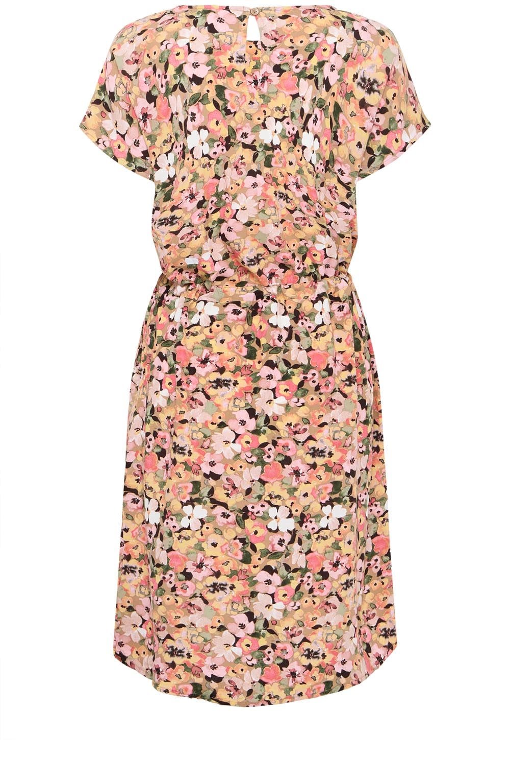 Joella Coral Blush Drawstring Waist Dress