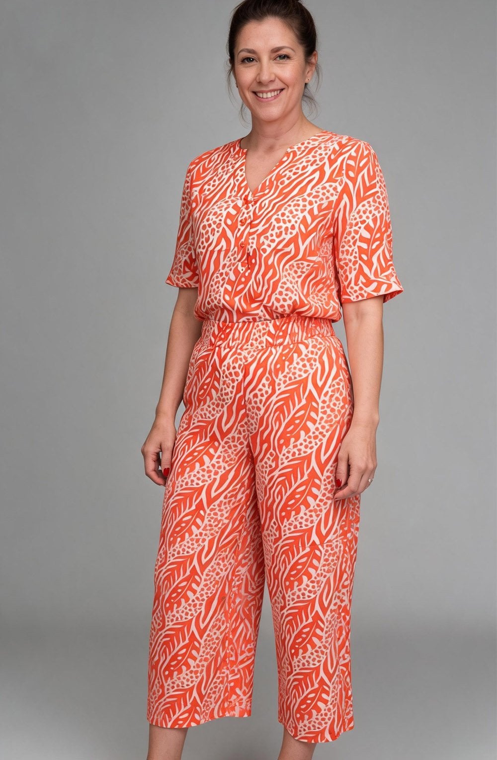 Joella Fiesta Nature Vibes Wide Leg Crop Trousers