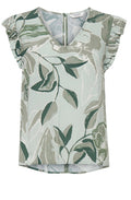 Joella Hedge Green Ruffle Detail Blouse