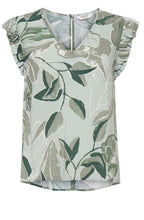 Joella Hedge Green Ruffle Detail Blouse