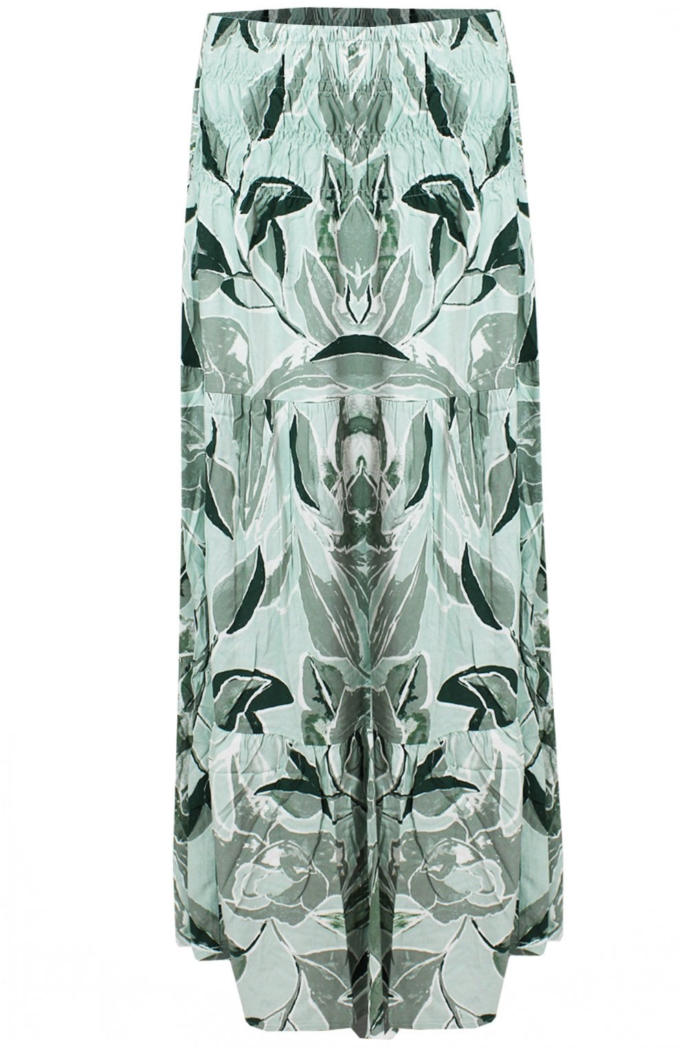 Joella Hedge Green Tiered Maxi Skirt