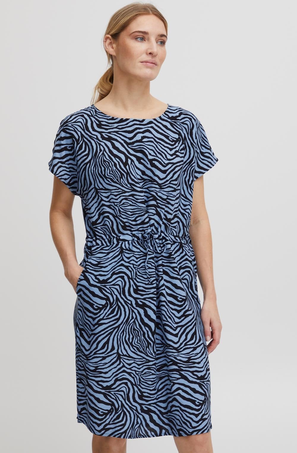 Joella Little Boy Blue Zebra Print Dress