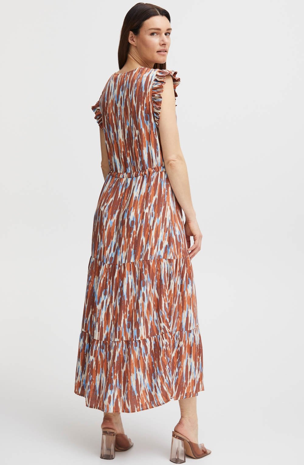 Joella Suntan Mix Tiered Maxi Dress