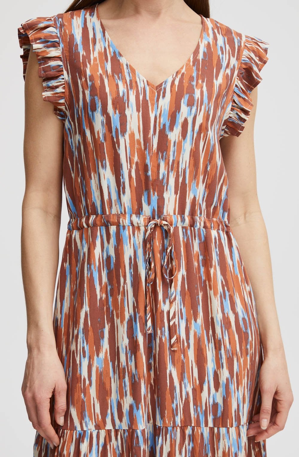 Joella Suntan Mix Tiered Maxi Dress