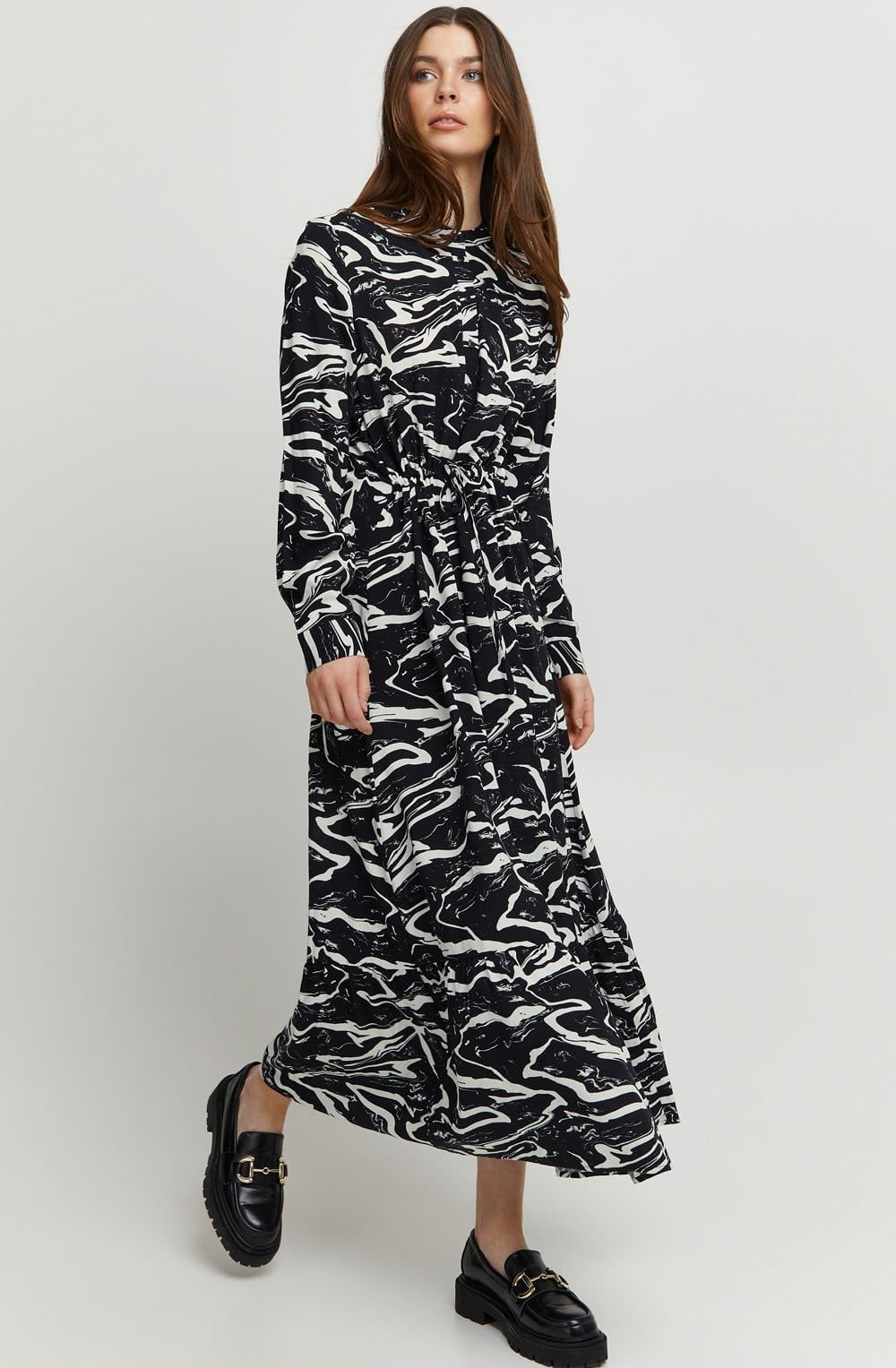 Josa Black and White Maxi Dress