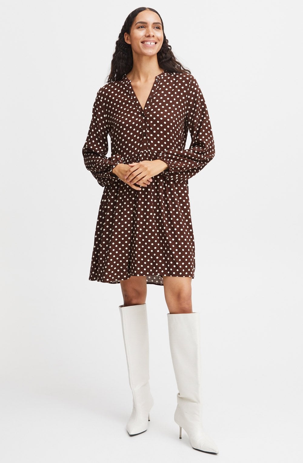 Josa Chicory Coffee Loose Tunic Dress