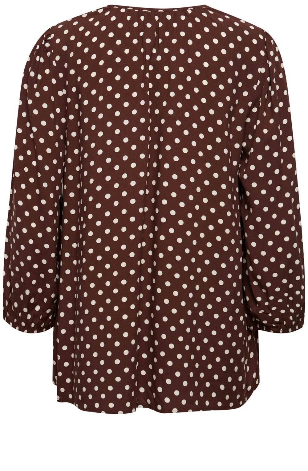 Josa Chicory Coffee Polka Dot Loose Blouse