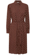 Josa Chicory Coffee Polka Dot Shirt Dress