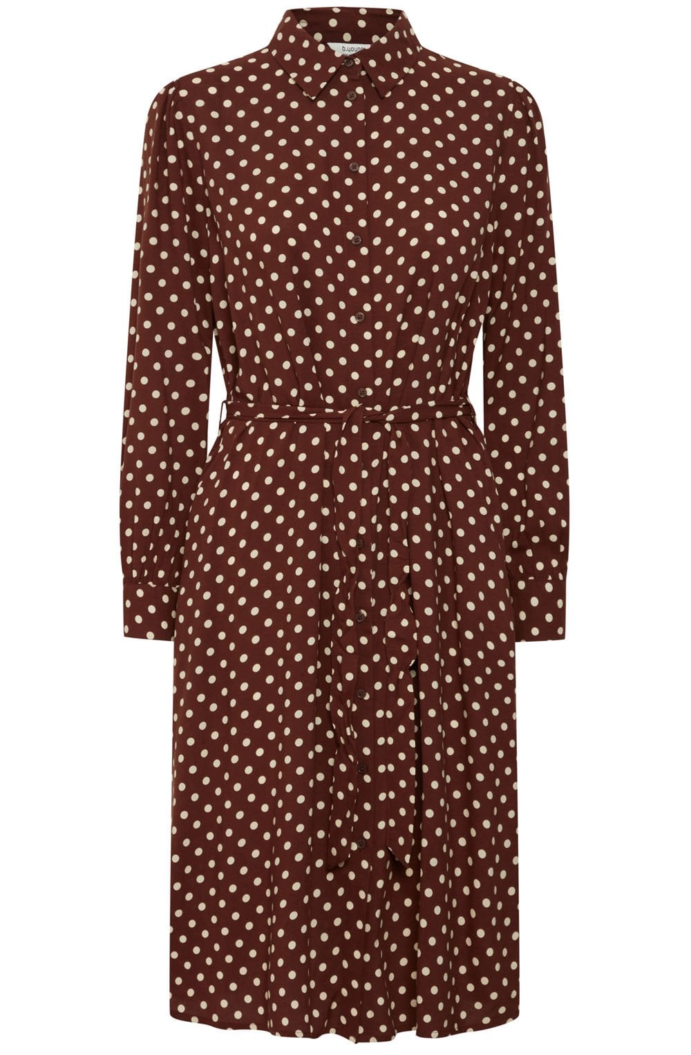 Josa Chicory Coffee Polka Dot Shirt Dress