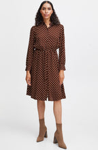 Josa Chicory Coffee Polka Dot Shirt Dress