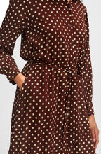 Josa Chicory Coffee Polka Dot Shirt Dress