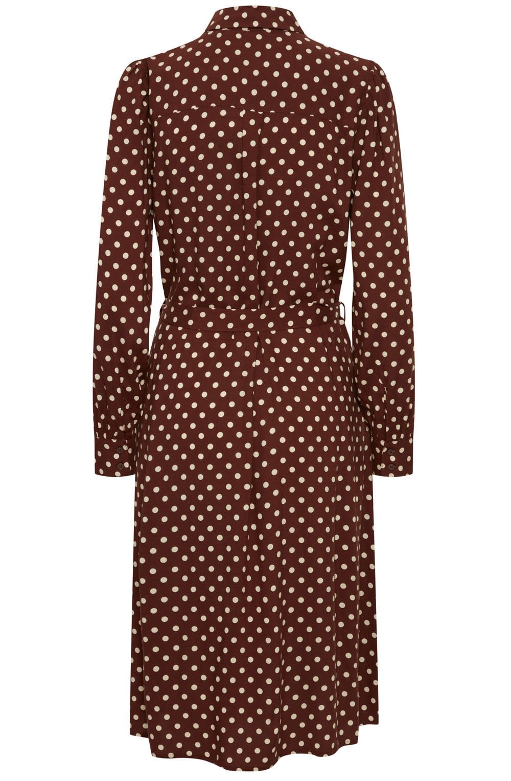 Josa Chicory Coffee Polka Dot Shirt Dress