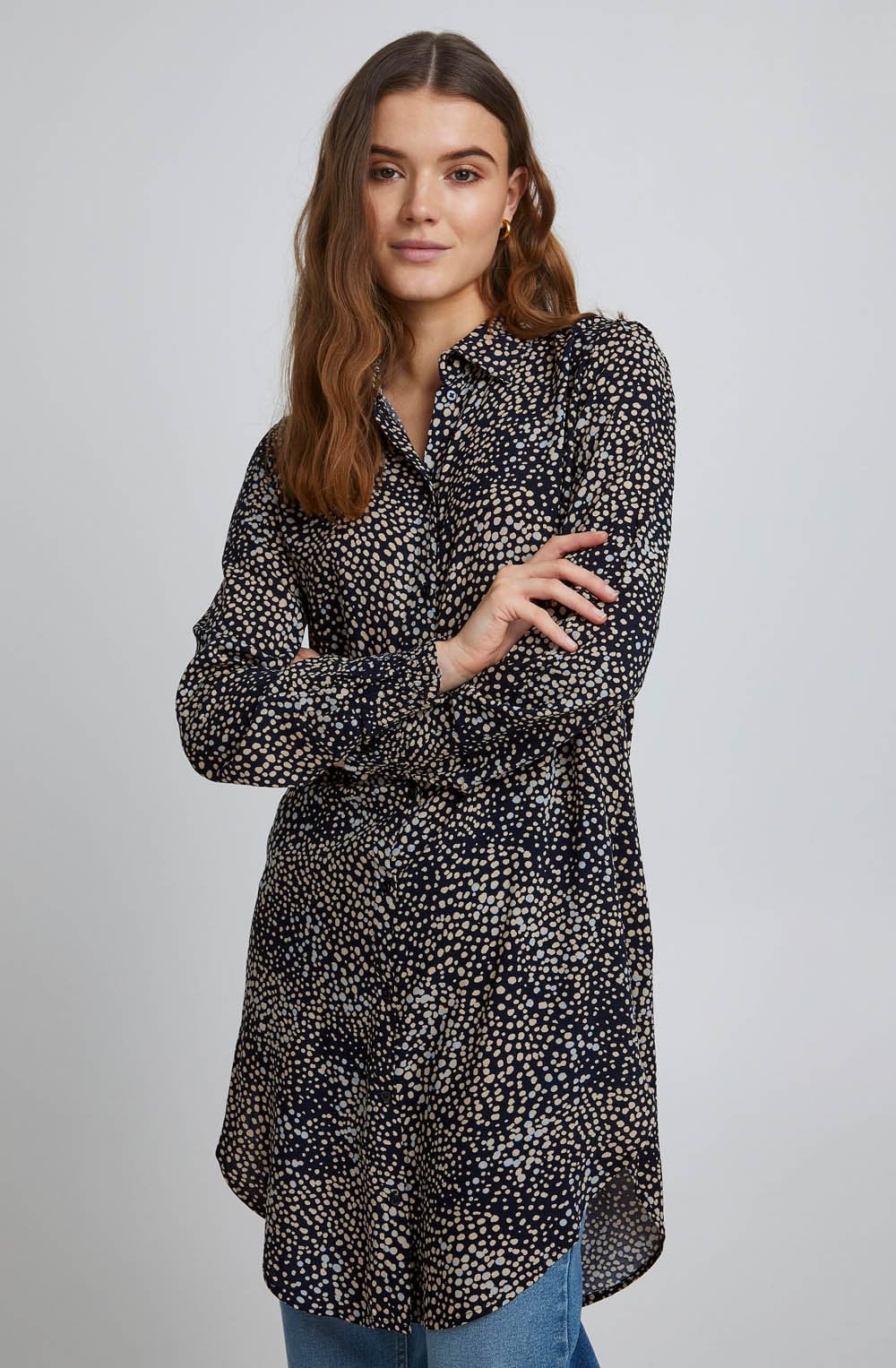 Josa Navy Long Shirt