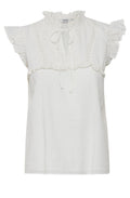 Julie Off White Cotton Embroidered Blouse