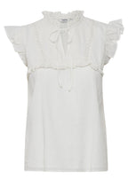 Julie Off White Cotton Embroidered Blouse