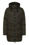 Khaki Hooded Puffer Coat