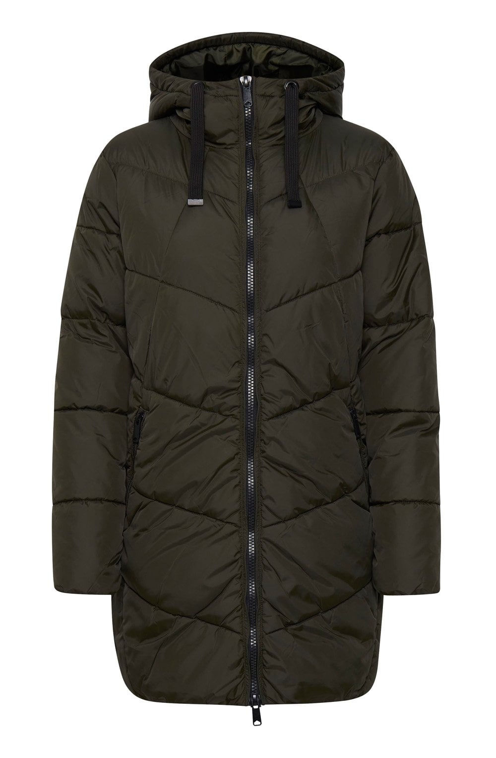 Khaki Hooded Puffer Coat