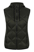 Khaki Hooded Waistcoat Gilet