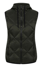 Khaki Hooded Waistcoat Gilet