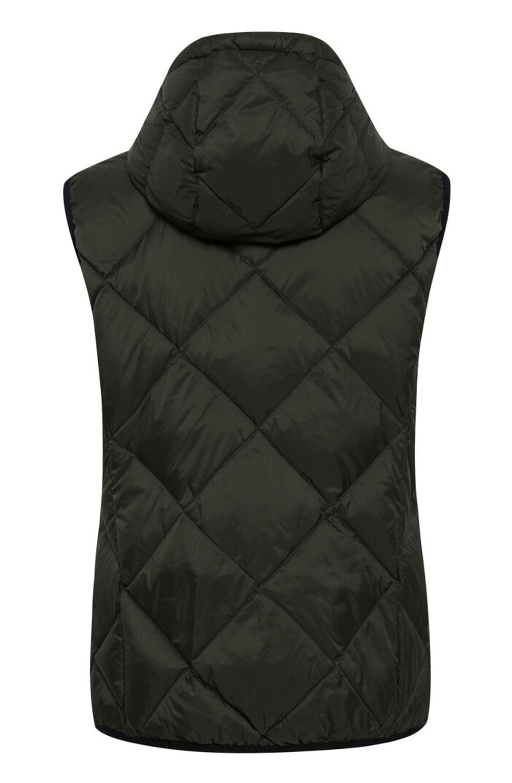 Khaki Hooded Waistcoat Gilet