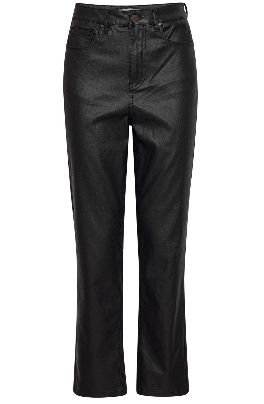 Kiko Black Straight Leg Coated Trousers