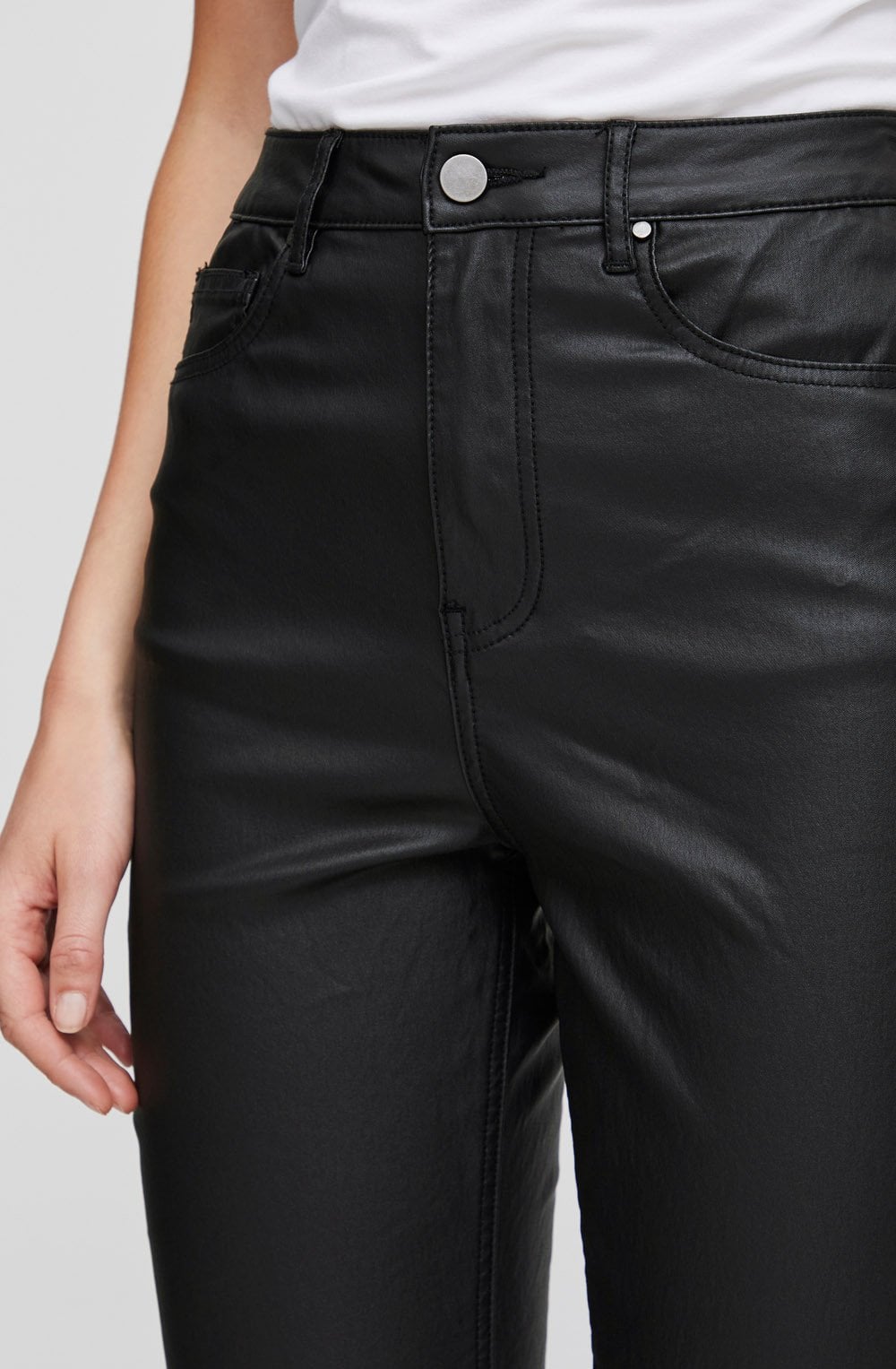 Kiko Black Straight Leg Coated Trousers