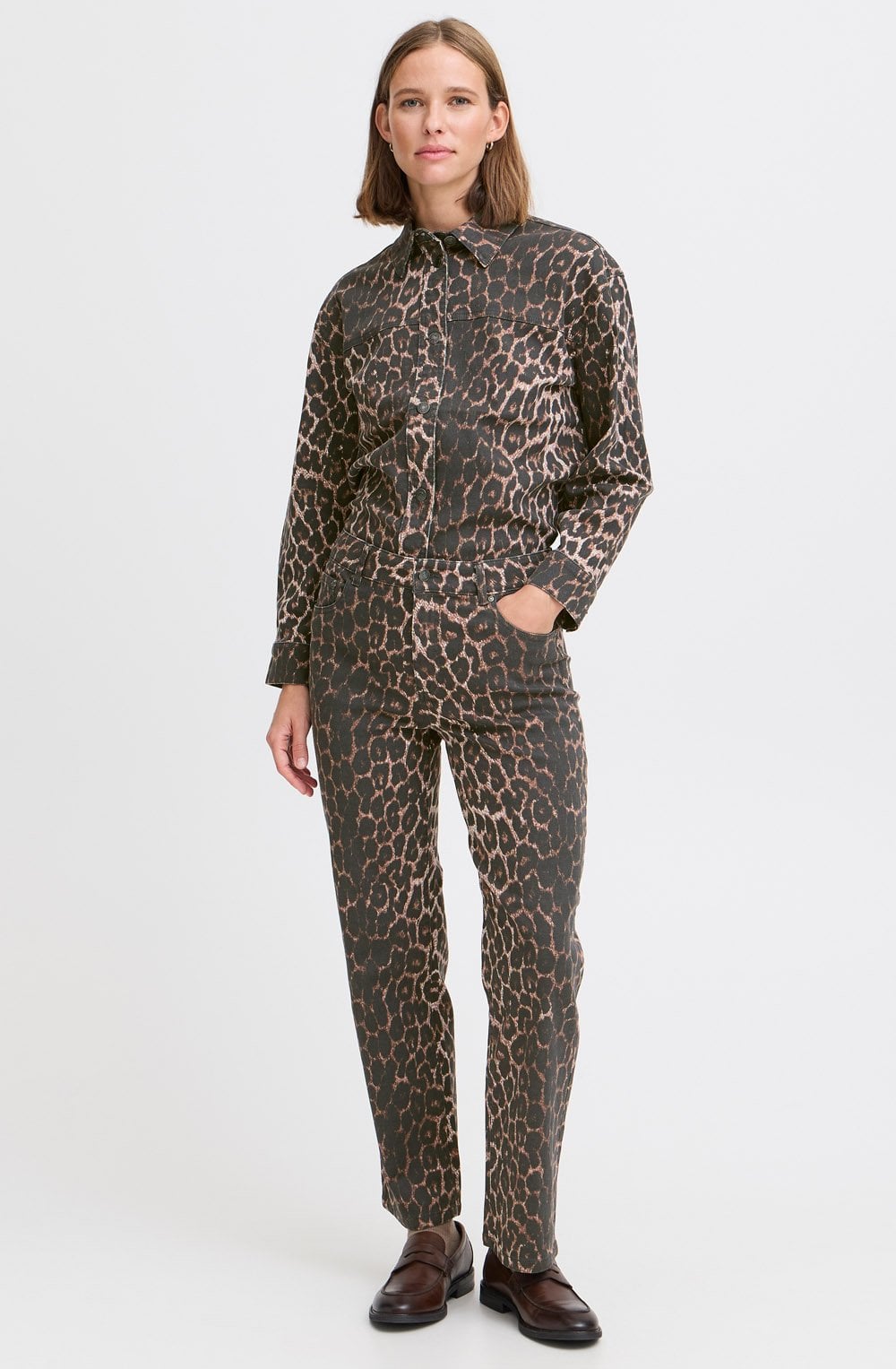 Leopard Print Ankle Length Jeans