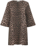 Leopard Print Denim Dress