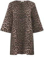 Leopard Print Denim Dress