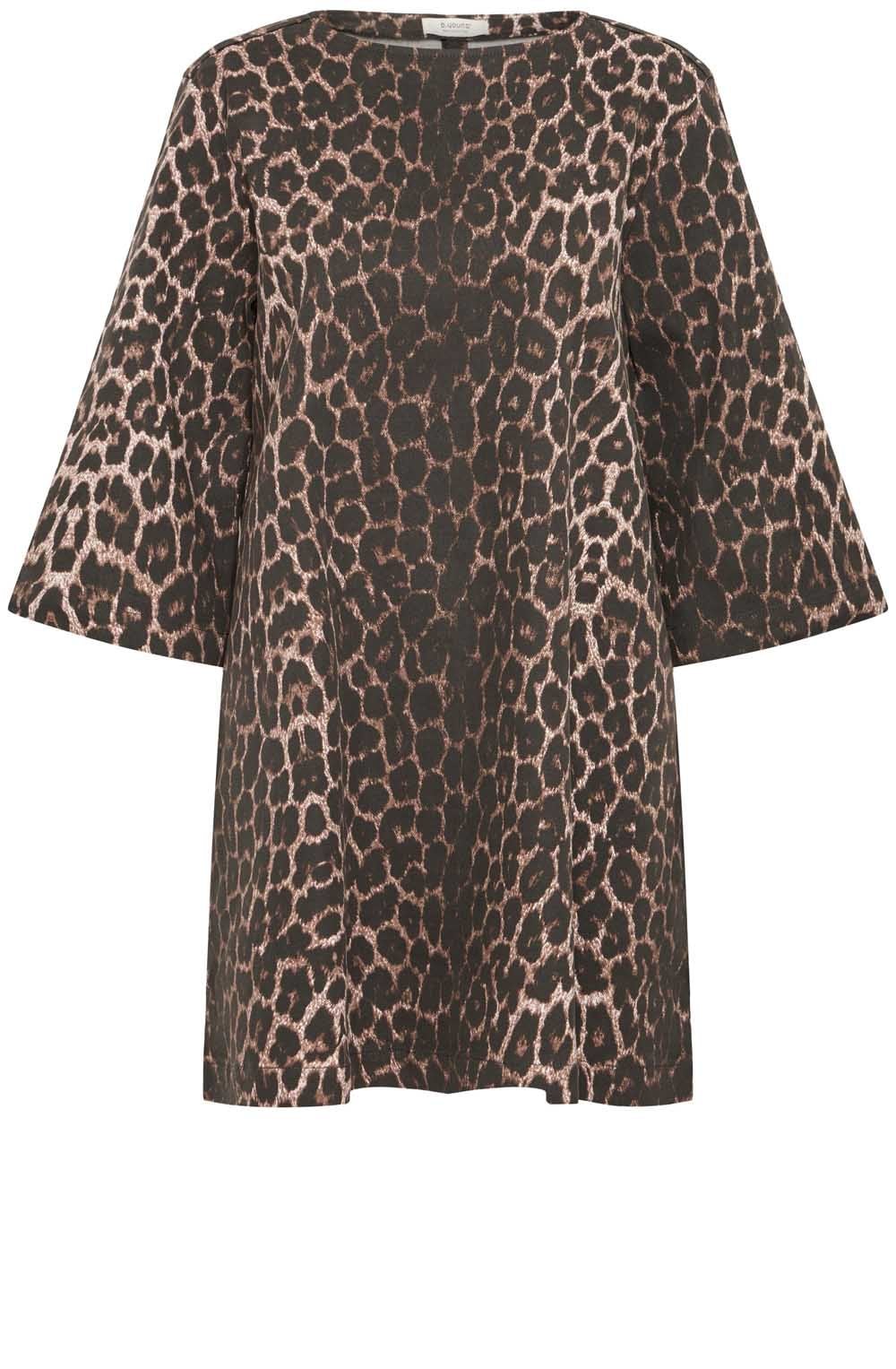 Leopard Print Denim Dress