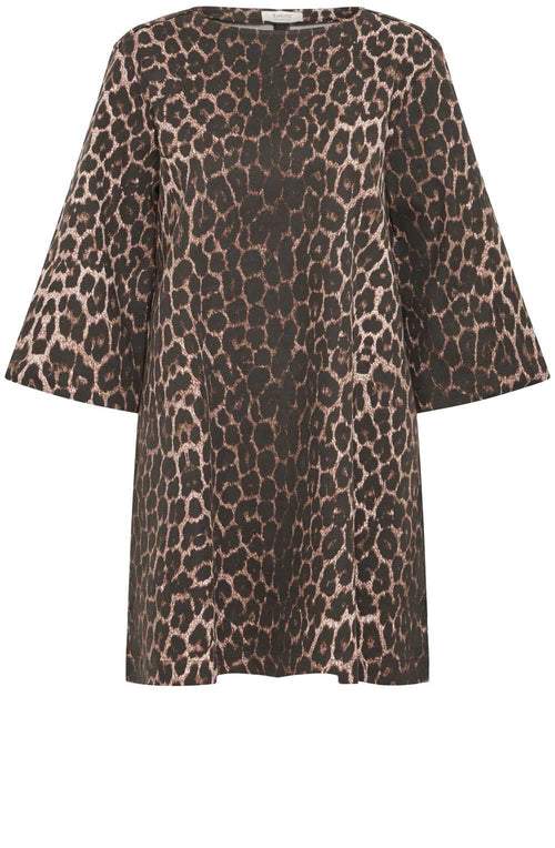 Leopard Print Denim Dress