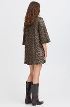 Leopard Print Denim Dress