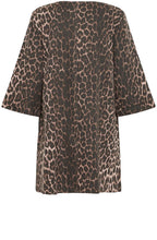 Leopard Print Denim Dress