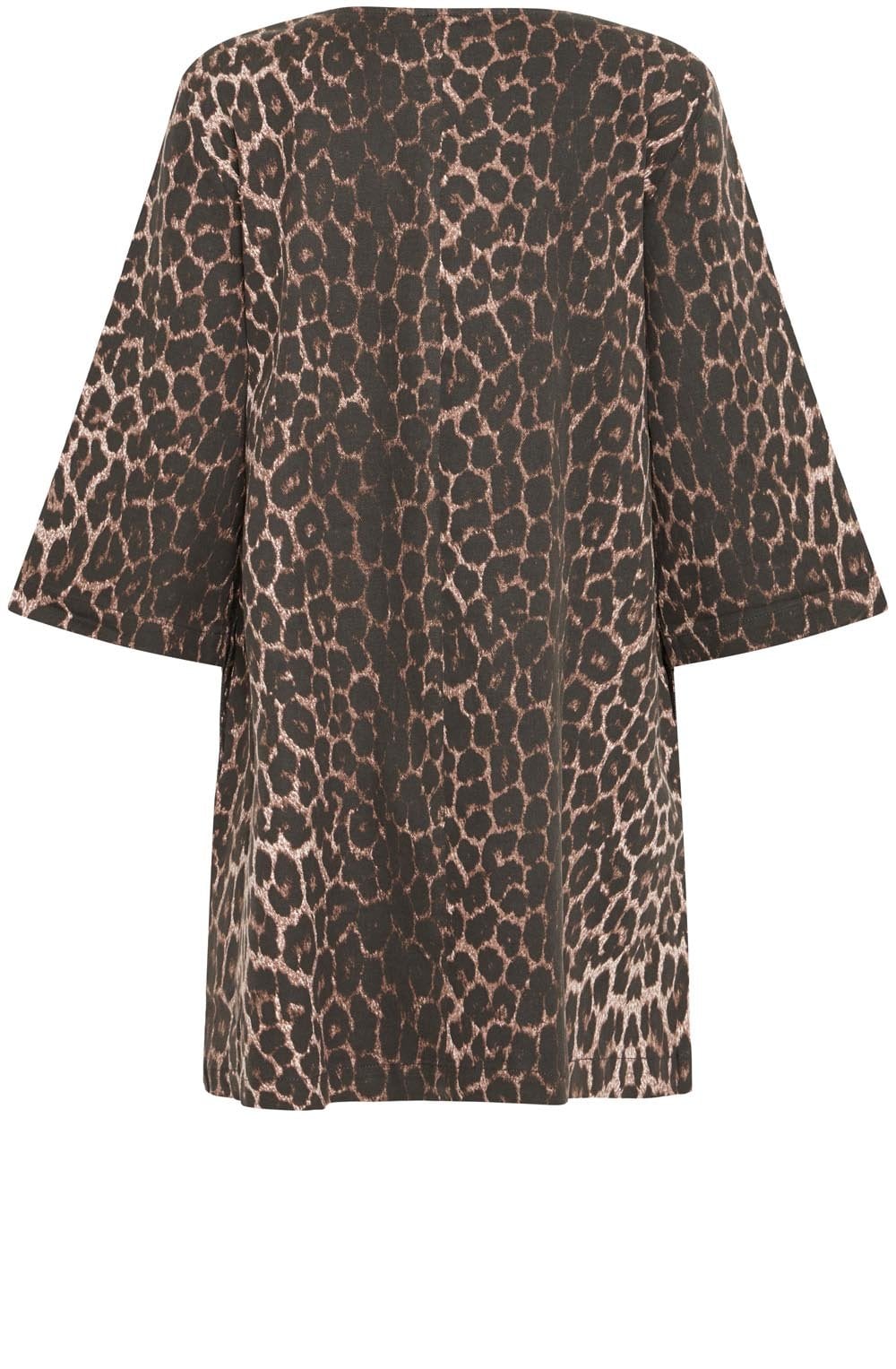 Leopard Print Denim Dress