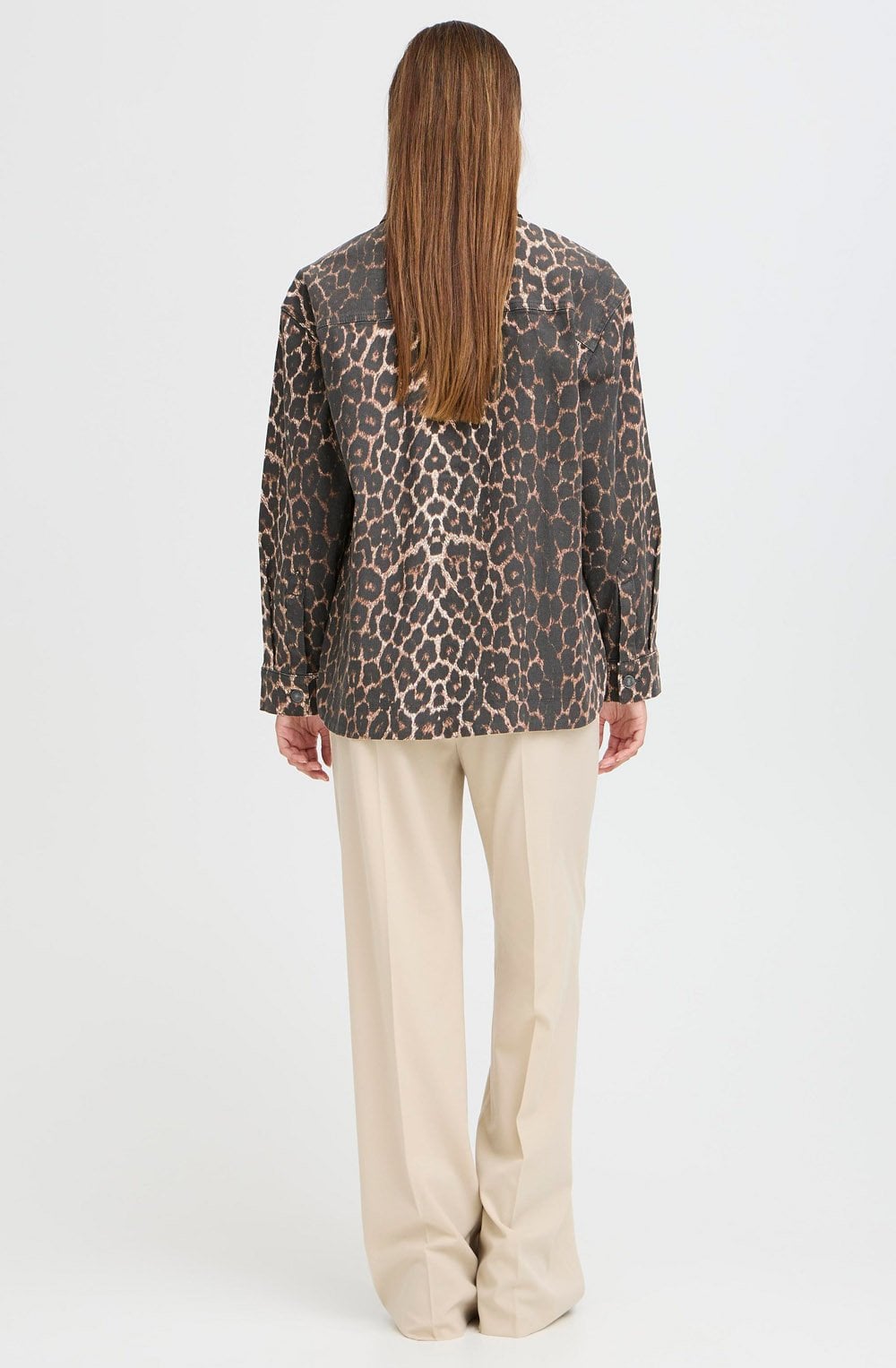 Leopard Print Denim Shirt