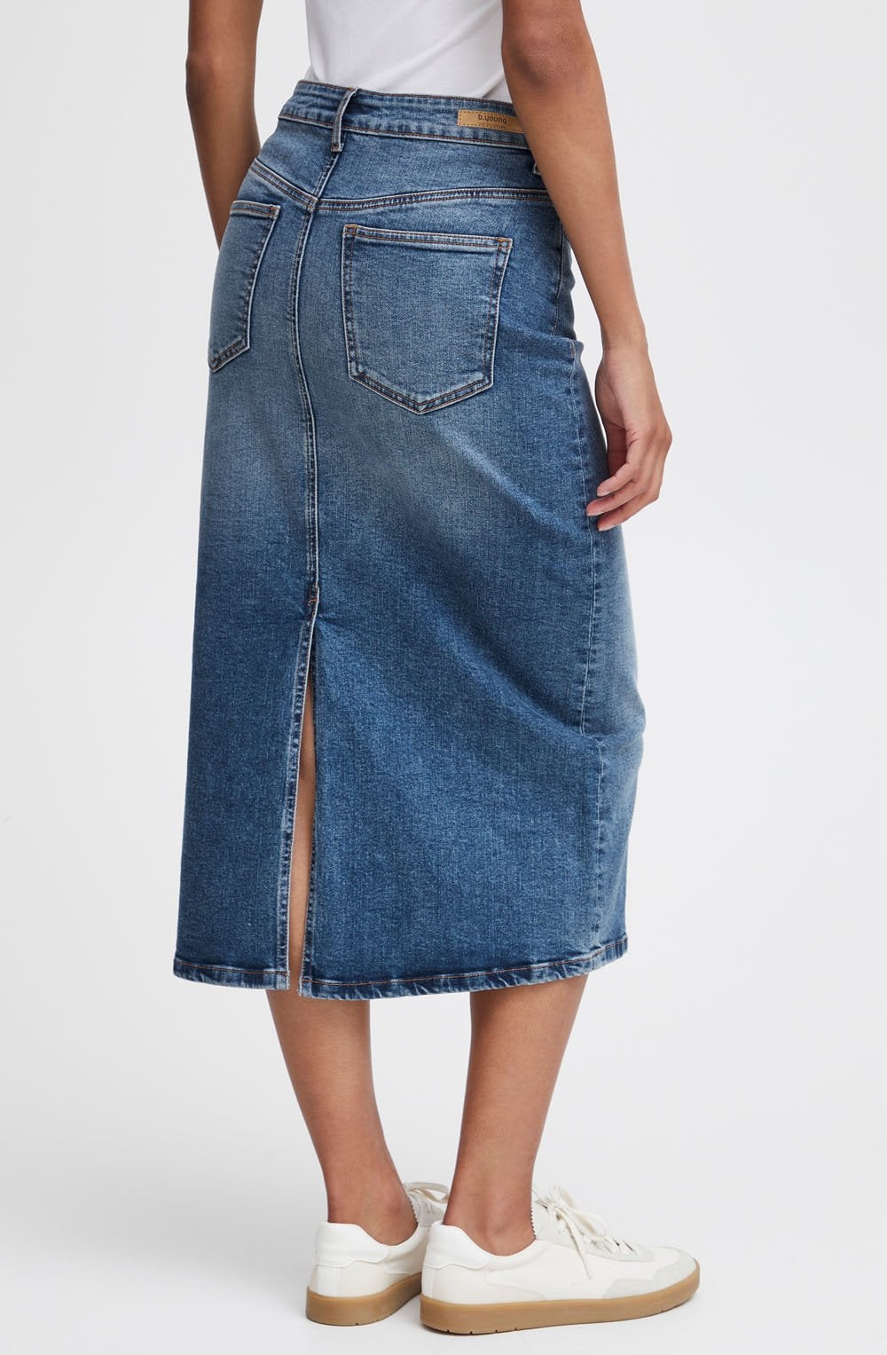 Leya Blue Denim Midi Skirt