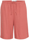 Light Mahogany Linen Mix Shorts