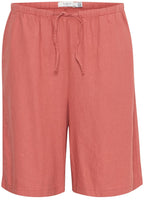 Light Mahogany Linen Mix Shorts