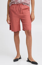 Light Mahogany Linen Mix Shorts